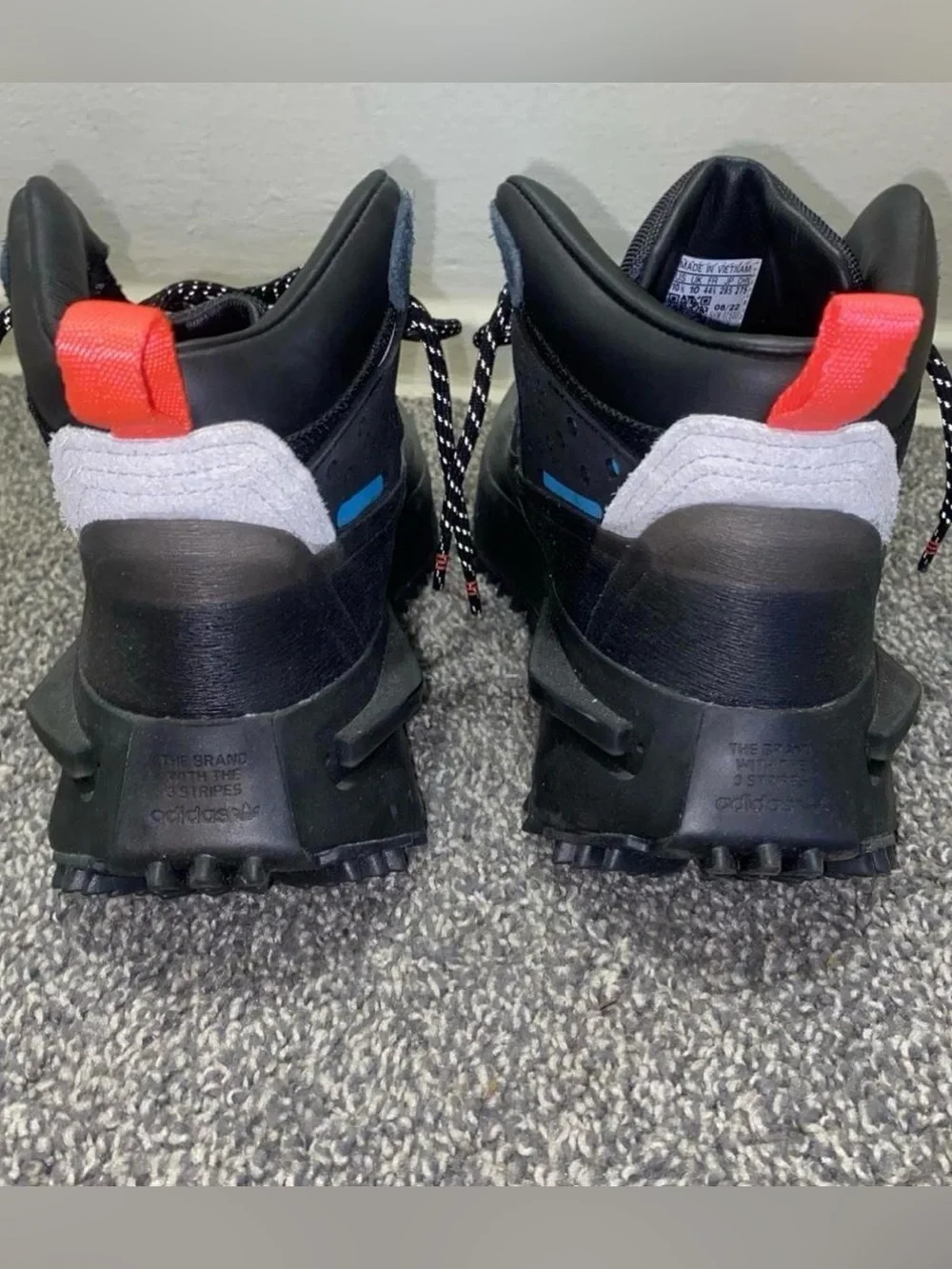 adidas Men’s Black, Blue & Gray High-Top Trail Sneakers